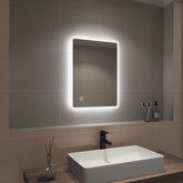 EMKE LM16 LED-backlit Mirror, Rounded Corners, Suspension in Two Directions, 45x60 cm